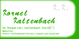 kornel kaltenbach business card